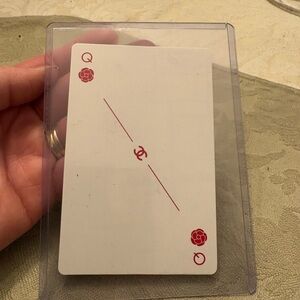 CHANEL Queen Red Camellia Flower Playing Card